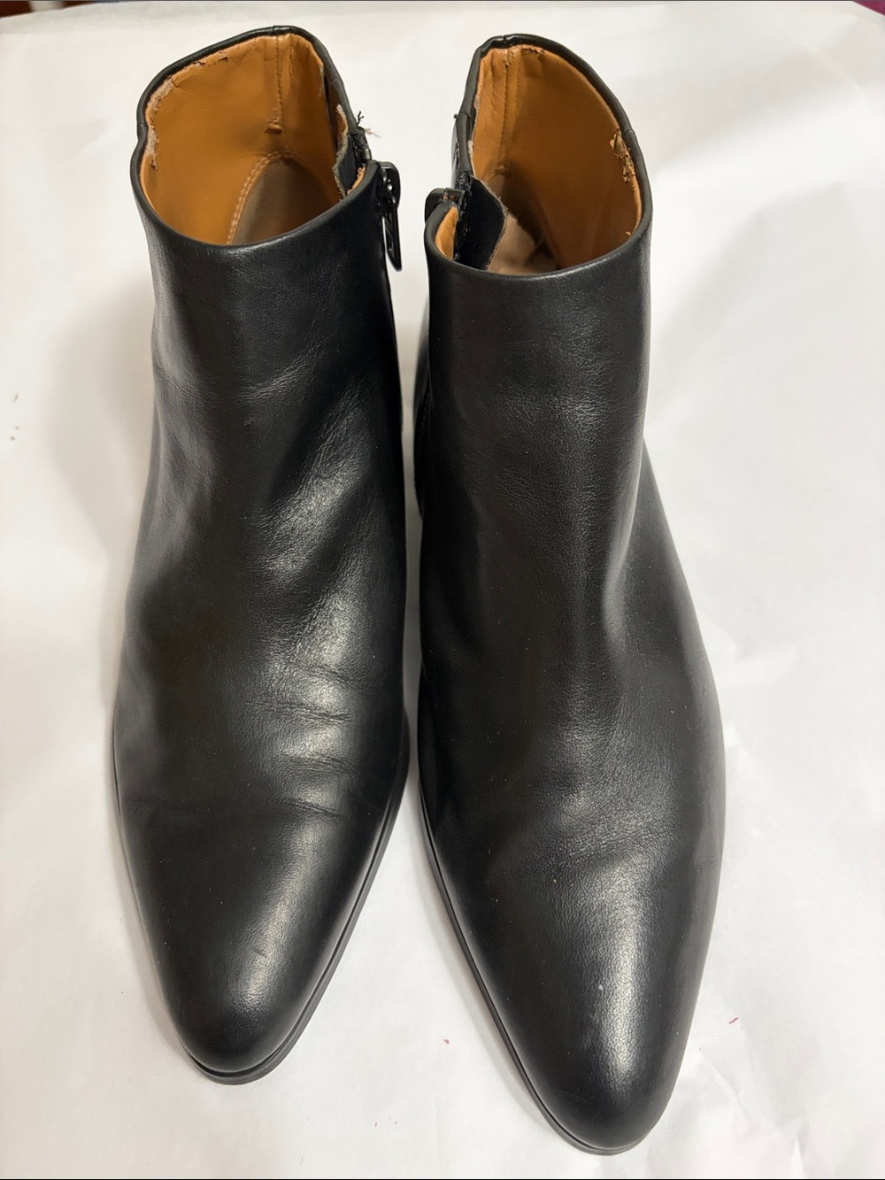 Coach Black Leather Chukka Zip Ankle Boots Size 7.5